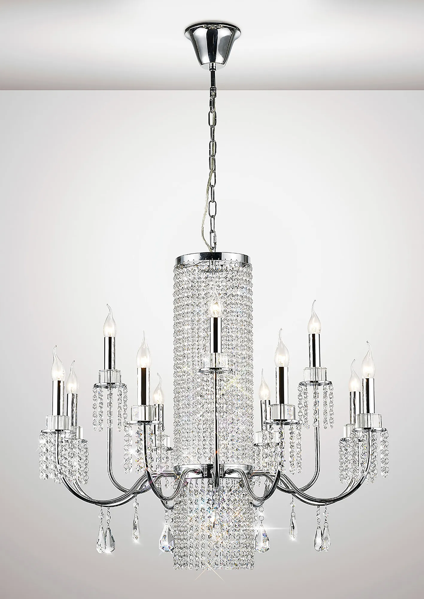 IL31544  Emily Crystal Chandelier 13 Light Polished Chrome